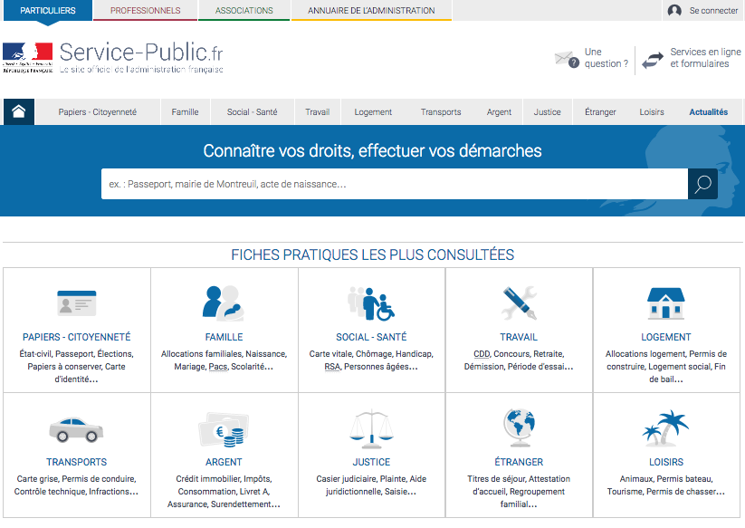 Accueil Particuliers service-public fr